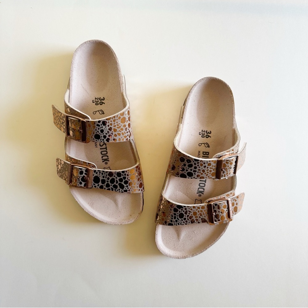 Birkenstock Arizona New Sydney Copper Metallic Stones Sandals